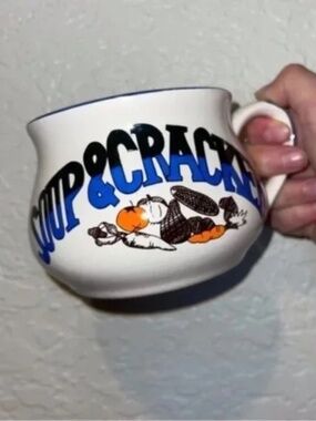 Vintage Soup and Crackers Ceramic Mug Bowl